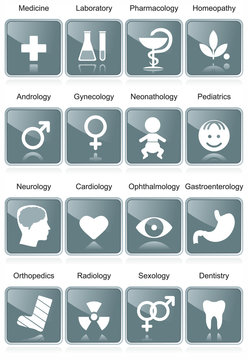 Medical icons set. Signs, symbols, vector illustration