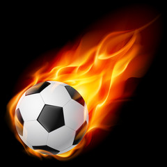 Fototapeta premium Soccer Ball on Fire