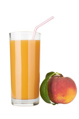 Fresh peach juce in glass
