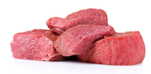 raw meat isolated on white