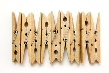 Wooden pegs