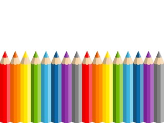 Row of vector color pencils