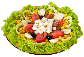 Vegetable salad with cheese