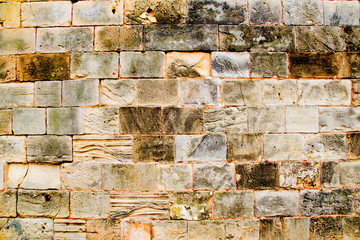 Mares sandstone stone masonry wall in Majorca