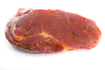 Raw beef steak