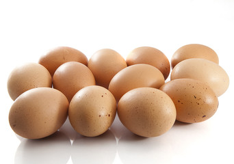 Pile of brown eggs