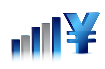 currency business blue yen graph illustration