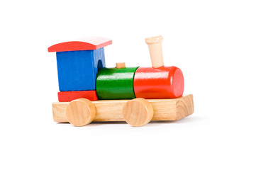 Little colorful wooden train
