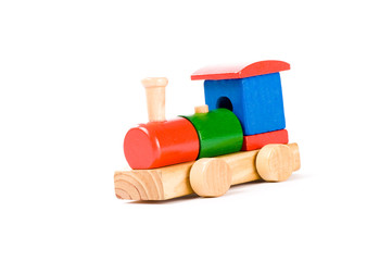 Little colorful wooden train