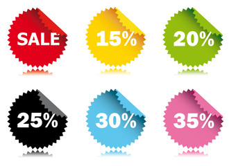 Etiketten mit Prozentangaben