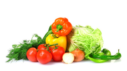 beautiful vegetables isolated on white