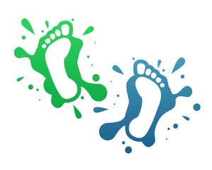 Footprints step into paint