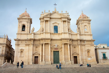 View of Noto baroque town, in Sicily (Italy).