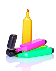 bright markers isolated on white