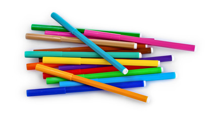 bright markers isolated on white
