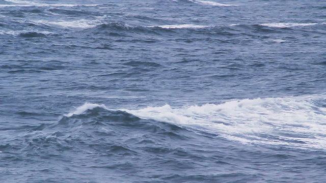 Choppy sea in slow motion