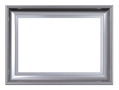 Platinum frame isolated on white background.