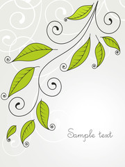 Background with leaves and curls.