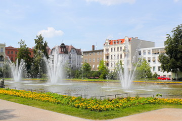 Cottbus,  Stadtpark mit Wasserspiele