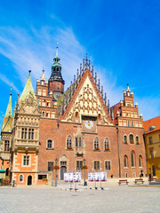 Naklejka premium city hall of Wroclaw, Poland