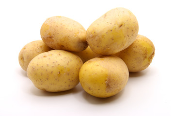 Potatoes on a white background