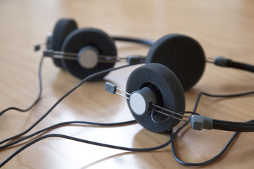Obraz na płótnie Canvas Audio conference headphones