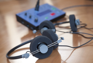 Audio conference headphones