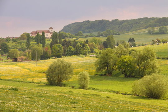 Paysage bucolique des vosges