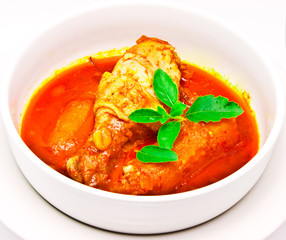 Thai curry with chicken called 