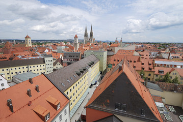 Naklejka na ściany i meble Roofs of Regensburg