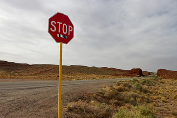 Stop on desert road