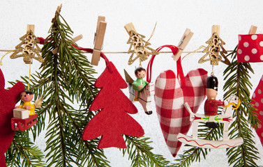 Weihnachtsambiente in Rot