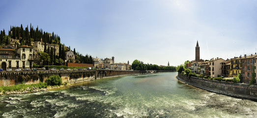 Fluss panorama in Verona st. pietro
