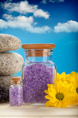 Obraz na płótnie Canvas Spa minerals - lavender bath salt