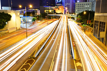 Fototapeta na wymiar traffic at city at night