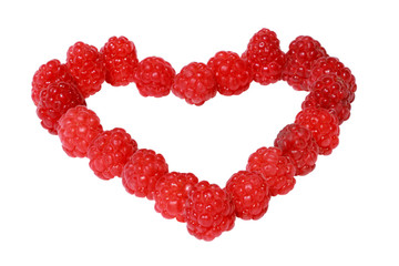Heart made of s raspberries