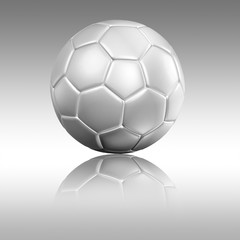 Fototapeta premium soccer football with reflection on gray background