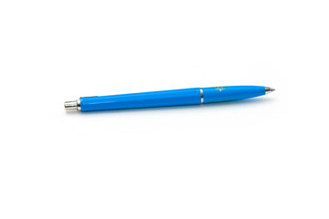 Blue pen isolated on white