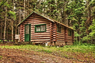 Fototapeta na wymiar Rustic Old Log Cabin