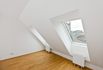 attic flat with wooden floor
