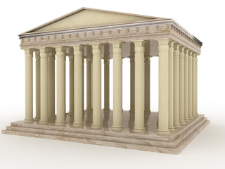 Greek marble building on a white background №2