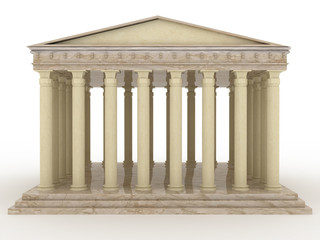 Greek marble building on a white background №1