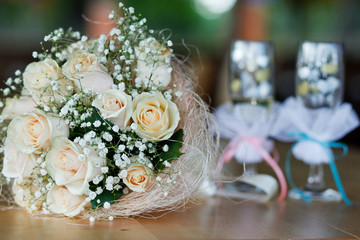 close up of wedding bouquet