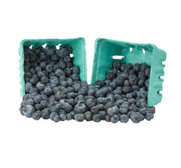 Blueberries spilling from baskets