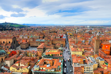 Italy, Bologna aerial view from Asinelli tower