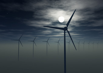 Pale eoliche notte