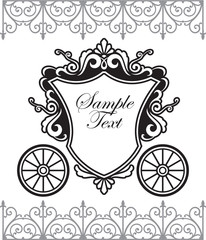 invitation design with fairytale carriage