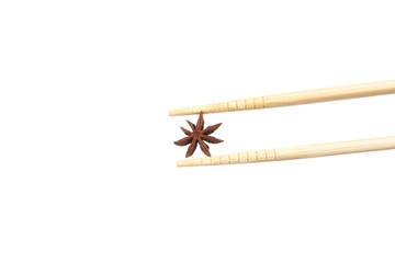 Chinese ingredient called star anise in shopsticks.