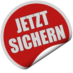 Sticker rot rund curl unten JETZT SICHERN