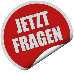 Sticker rot rund curl unten JETZT FRAGEN